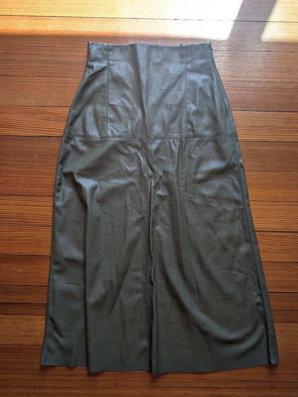 Zara Faux Leather Midi Skirt - Picture 3 of 10